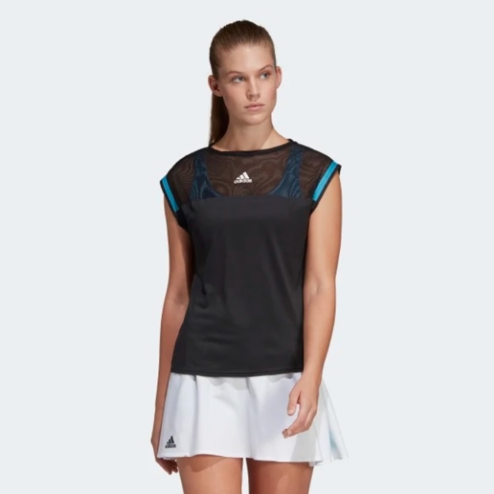Adidas Womens Escouade Tennis Tee Black M NWT